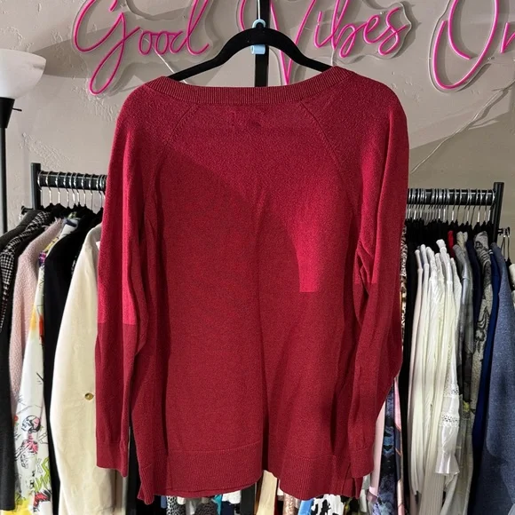 Lucky Brand Deep Red V-Neck Sweater - Picture 5 of 5